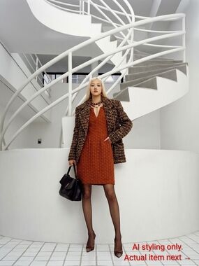 Tabitha Rust Orange Woven Mini Dress